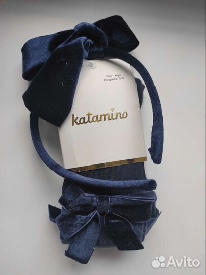 Синие колготки с ободком