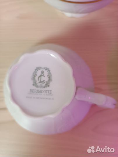 Чайные чашки, Бернадот, обводка золото