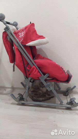 Санки коляска с колесами