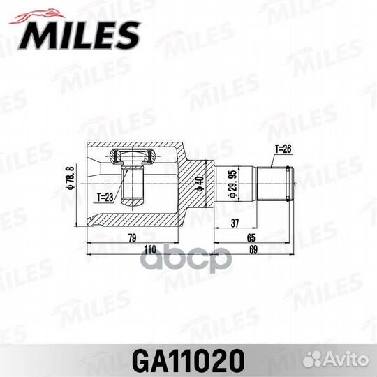 ШРУС ford focus II Cb4 08-11 внутр. лев. GA1102