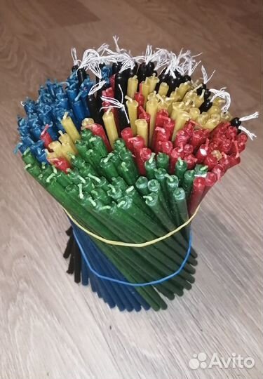 Восковые свечи цветной набор из 5-ти