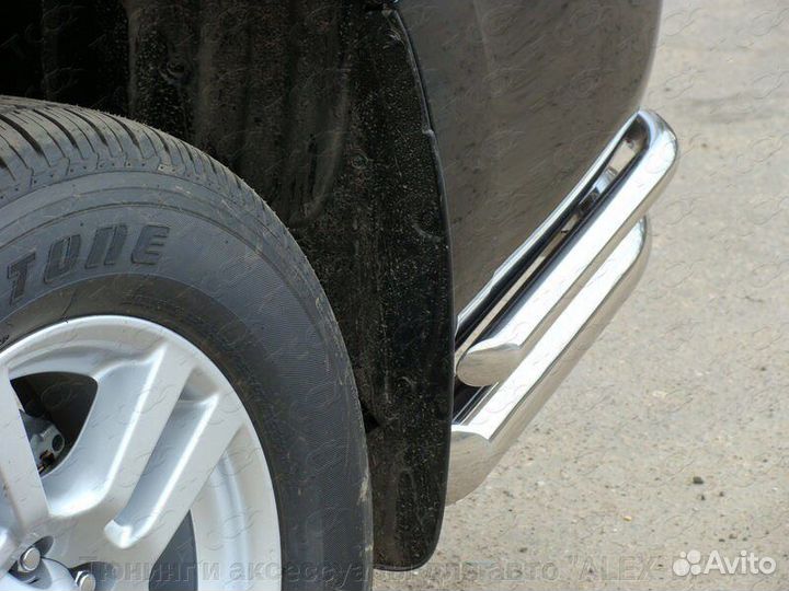 Защита заднего бампера углы двойные 76,1/42,4 мм и