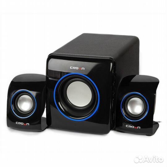 Колонки + самвбуфер crown Акустическая система 2.1