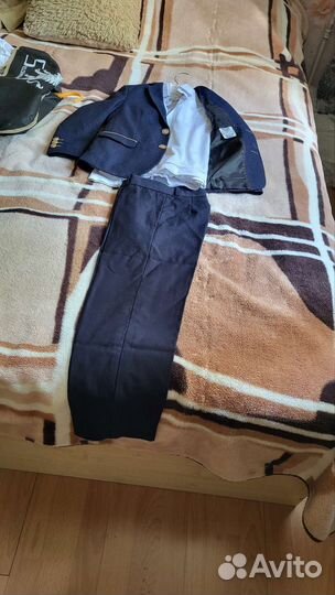 Школьный костюм для мальчика синий 128