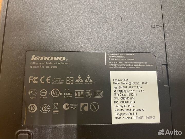 Ноутбук Lenovo G565 C Быстрым жестким диском