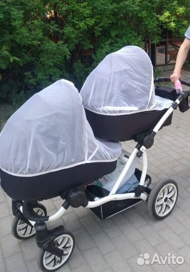 Коляска для двойни bebetto 42, 2 в 1