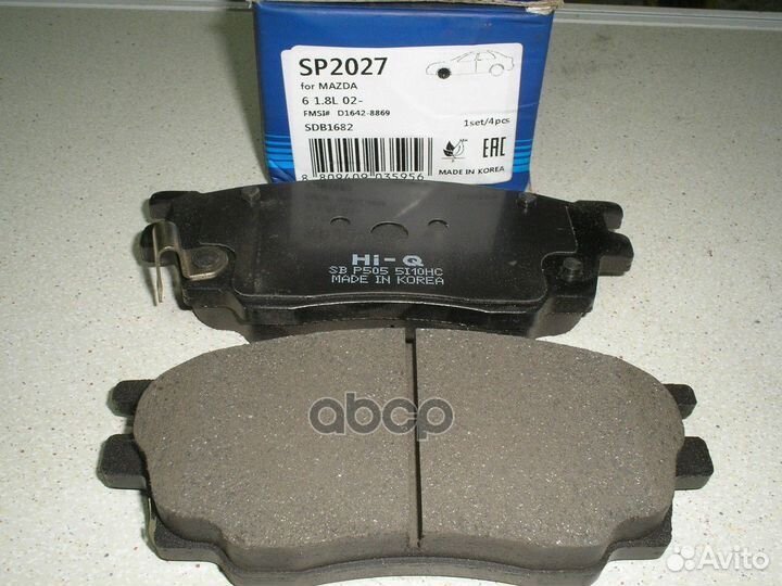 SP2027SNS 800 22 колодки дисковые п Mazda 6 1
