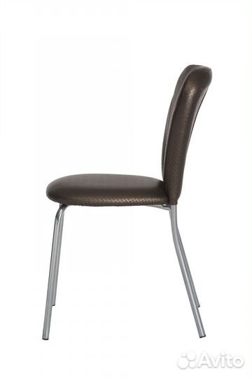 Стул роджер под хром/экокожа коричневый капитон П3
