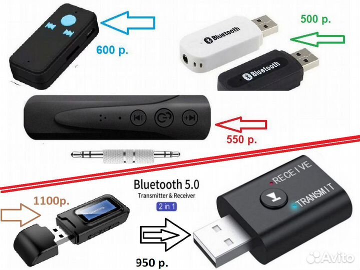 Адаптер Bluetooth AUX -разные -на -фото