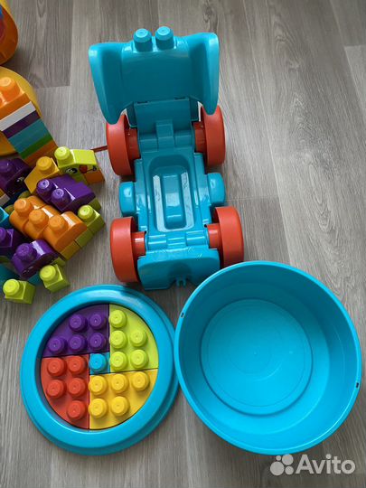 Mega Bloks тележка+Слон+конструктор 86 шт