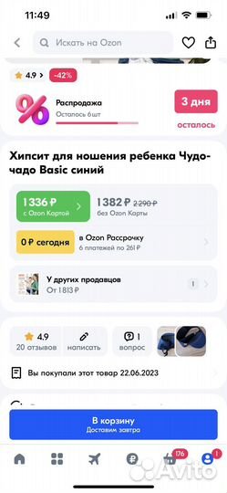 Эргорюкзак хипсит