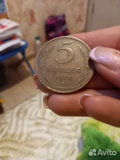 Монета 5 копеек 1924 года