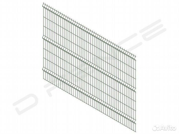 Забор 3D сетка, 3Д панель 2,53х1,53м д.3,8мм zn+пп