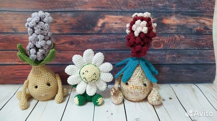 Вязаные цветы