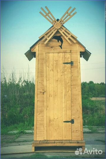 Дачный туалет деревянный прямоугольник PGE