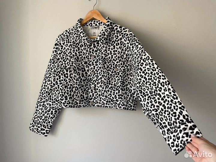 Джинсовая куртка леопардовая HM 46 48