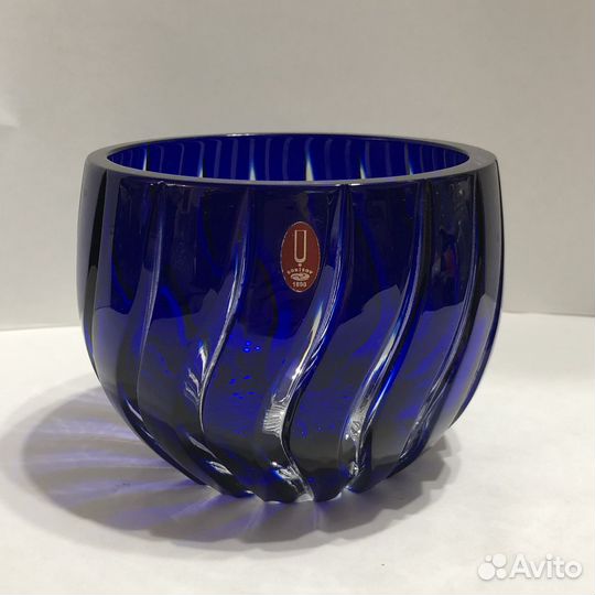 Конфетница ваза цветной хрусталь Борисов