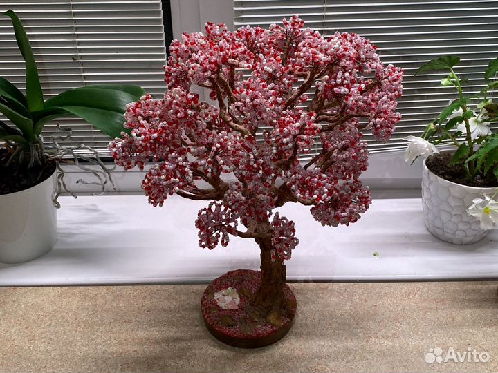 Дерево Сакура из бисера для интерьера