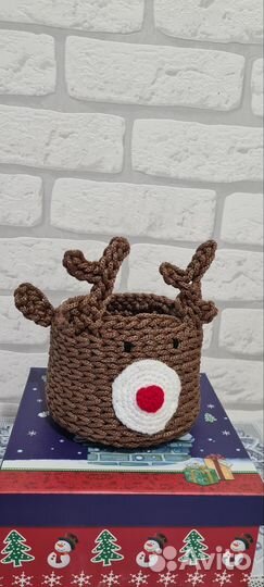 Корзинка-олень ручной работы