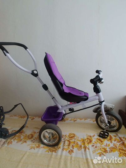 Детский велосипед с родительской ручкой