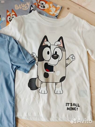 Футболка h&m 110/116 122/138 bluey
