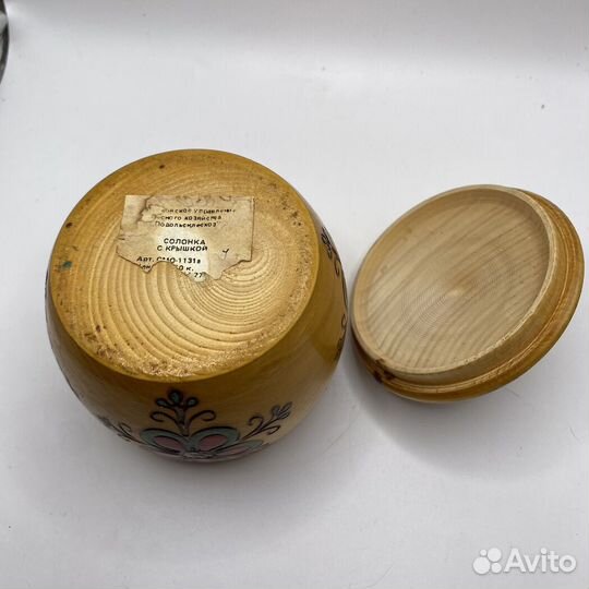 Деревянная солонка сахарница бочонок СССР