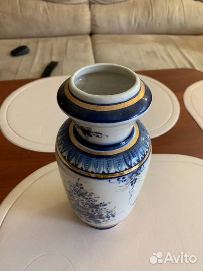 Ваза для цветов Гжель. Ручная работа. 22 см