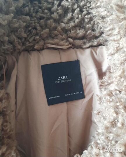 Шубка Тедди в цвете брауни Zara