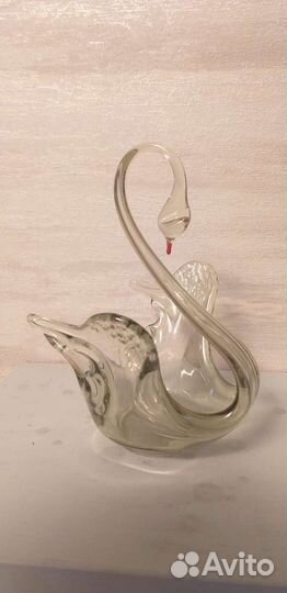 Статуэтка стекло ссср.Лебедь