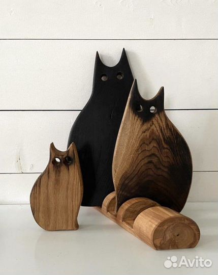 Доска из дуба разделочная кошки мышки