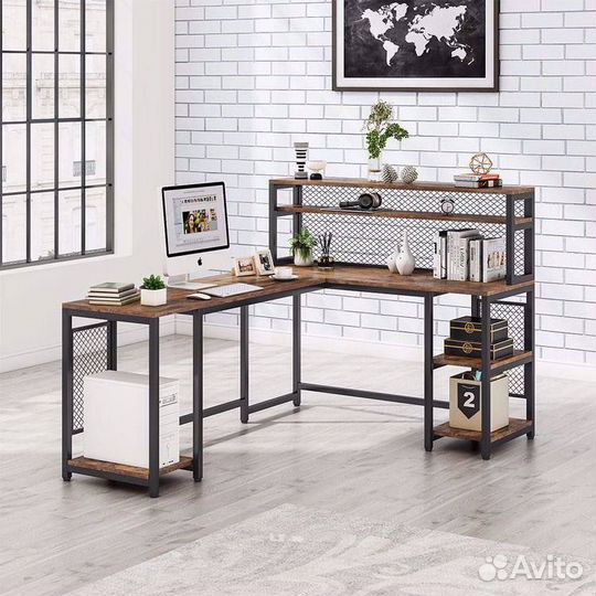 Угловой компьютерный стол в стиле лофт