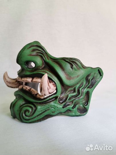 Полумаска японского демона Они/ маска с клыками