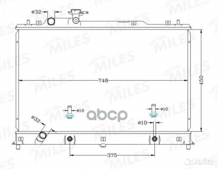 Радиатор mazda сх-7 2.3 07- паяный acrb386 Miles