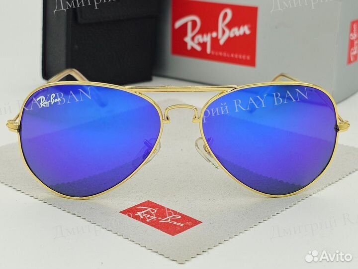 Очки Ray Ban 3479 Aviator Gold Blue Mirror Стекло