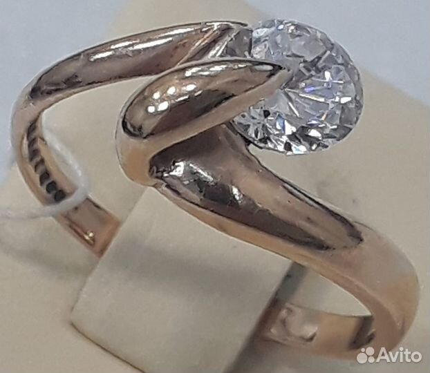 Кольцо / размер 16,5 / 2,42г / Золото585 / фианиты круглые