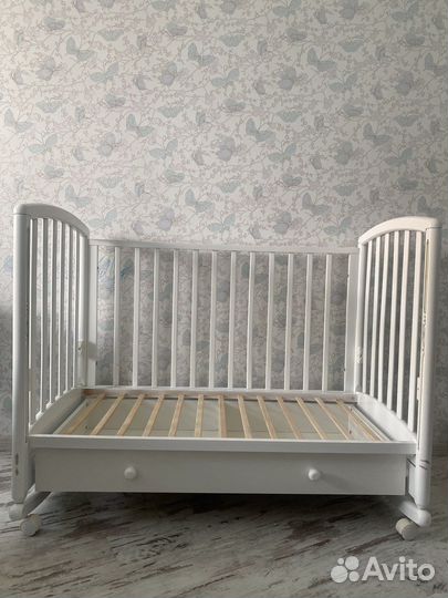Детская кроватка- качалка Гандылян с матрасом