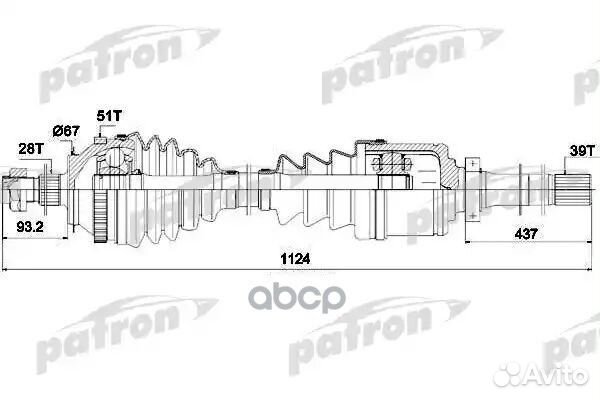 Полуось прав renault: master II автобус 2.5 D/2