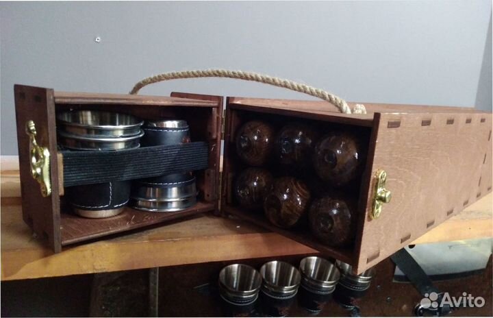 Подарочный набор шампуров в деревянном кейсе