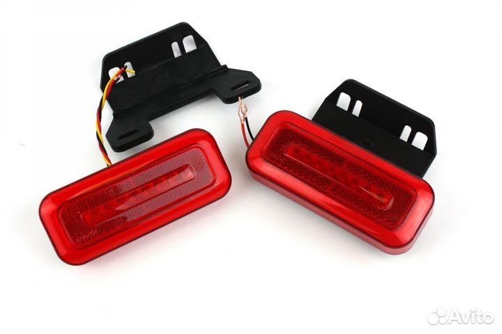 Фонари боковые красные с указ поворота неон 12/24