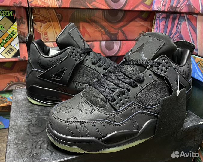 Кроссовки Nike Air Jordan 4 Kaws Black. (40-45)р