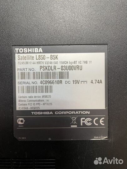 Toshiba L850 в разбор