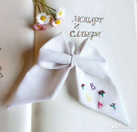 Бантики из льна ручной работы