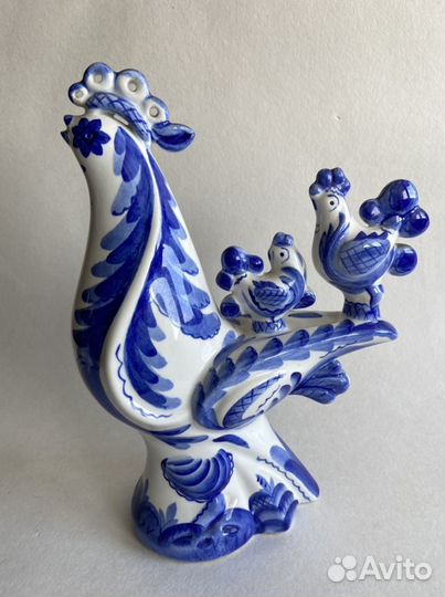 СССР Больш 29,5см Фарфоровая статуэтка. ЗиК. Петух