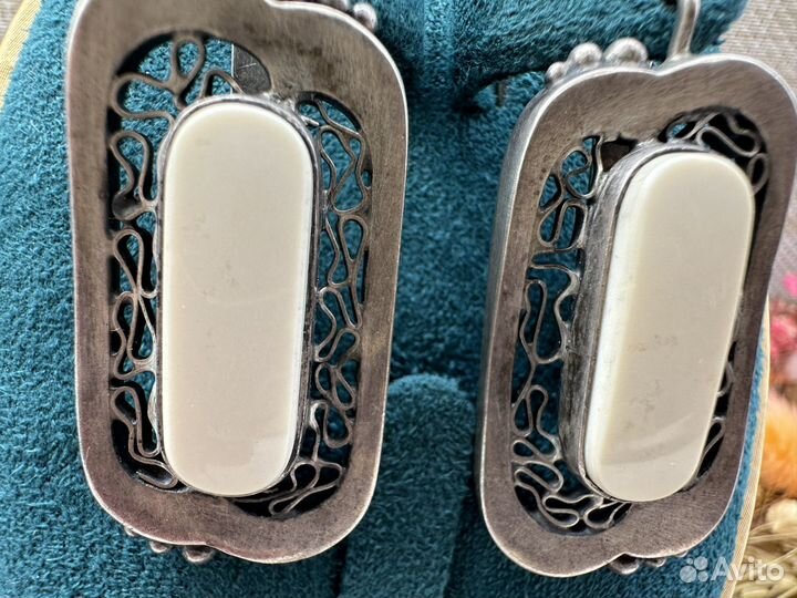 Серьги серебро 925 серебро чернение СССР винтаж