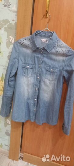 Рубашка джинсовая, размер 146