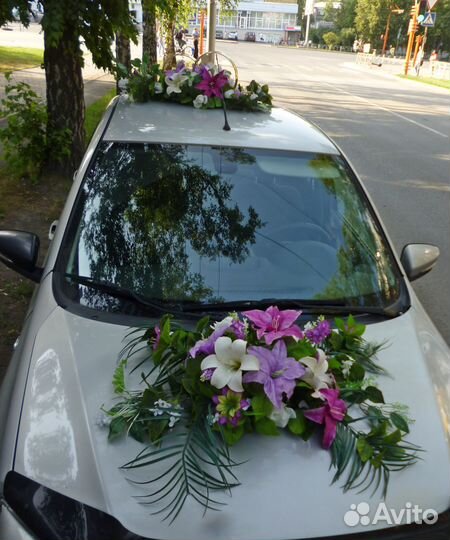 Свадебные украшения на машину