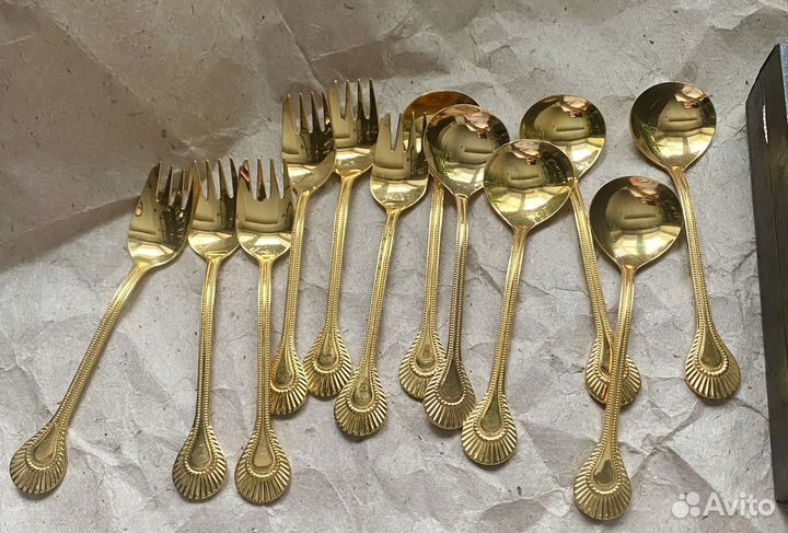 Десертные приборы позолота