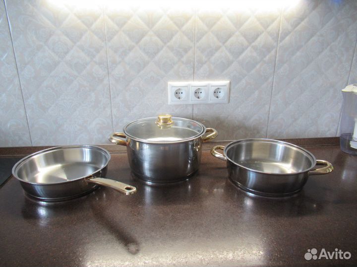 Набор кастрюль из нержавеющей стали,4 предмета