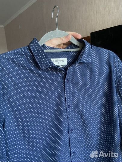 Темно синяя мужская рубашка Lee Cooper размер L