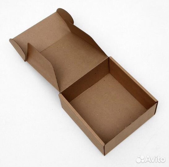 Коробка самосборна, без окна, крафт. 19х18х8,5см